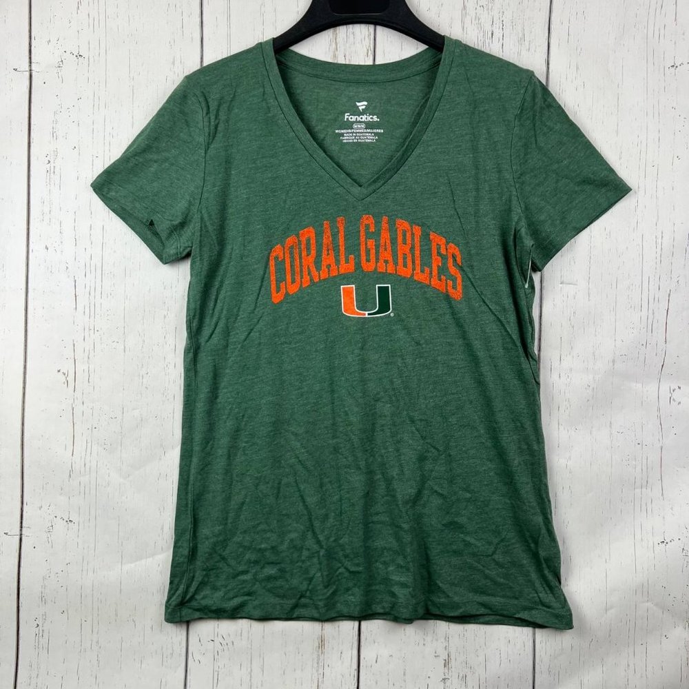 Miami Hurricanes NCAA Coral Gables Medium‎ Fanatics Casual T-Shirt New Women